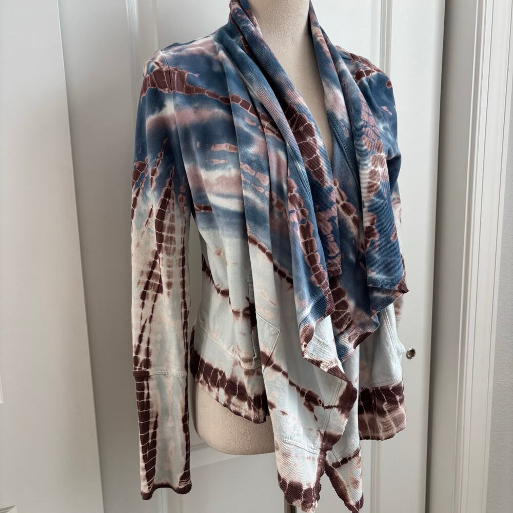 Mindset XCVI Tie-Dye Open Cascade Cardigan-Style Jacket SP Boho Hippie Lagenlook
